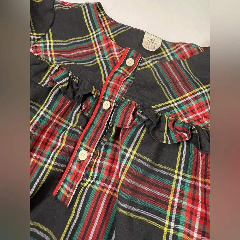 CREWCUTS J. Crew Girls' Holiday Tartan Plaid Flannel Christmas Nightgown Size 10
